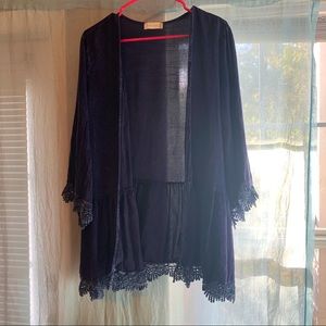 Dark purple flowy cardigan